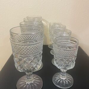 Anchor Hocking Textured Glass Goblet Set